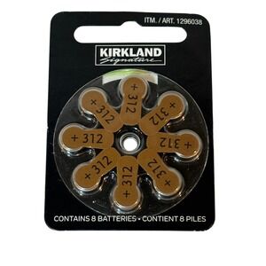 NEW!! Kirkland Hearing Aid Batteries Size 312‎ Mercury Free 8 Count